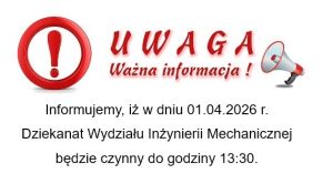 Skrócony czas pracy Dziekanatu<br><br>